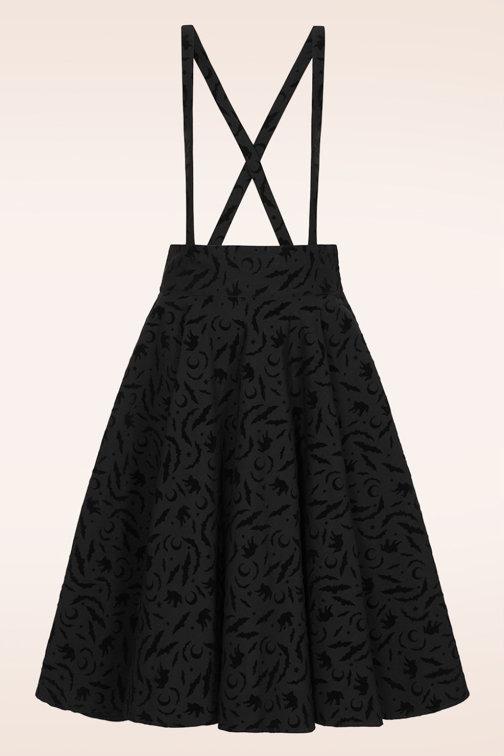 Banned Retro - Witching Hour swing rok met bretels in zwart