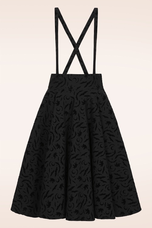 Banned Retro - Witching Hour swing rok met bretels in zwart