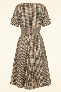 Banned Retro - Check Me Darling swing jurk in beige 2