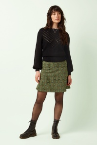 Banned Retro - Laci Chevron gebreide top in zwart