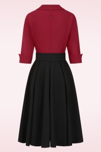 Glamour Bunny Business Babe - Dianne swing jurk in rood en zwart 6