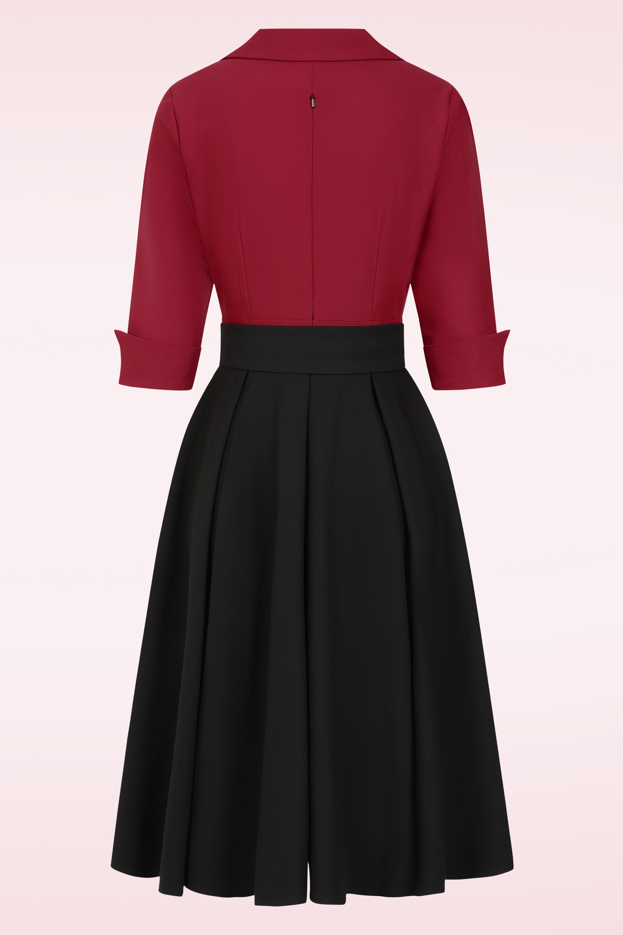 Glamour Bunny Business Babe - Dianne swing jurk in rood en zwart 6