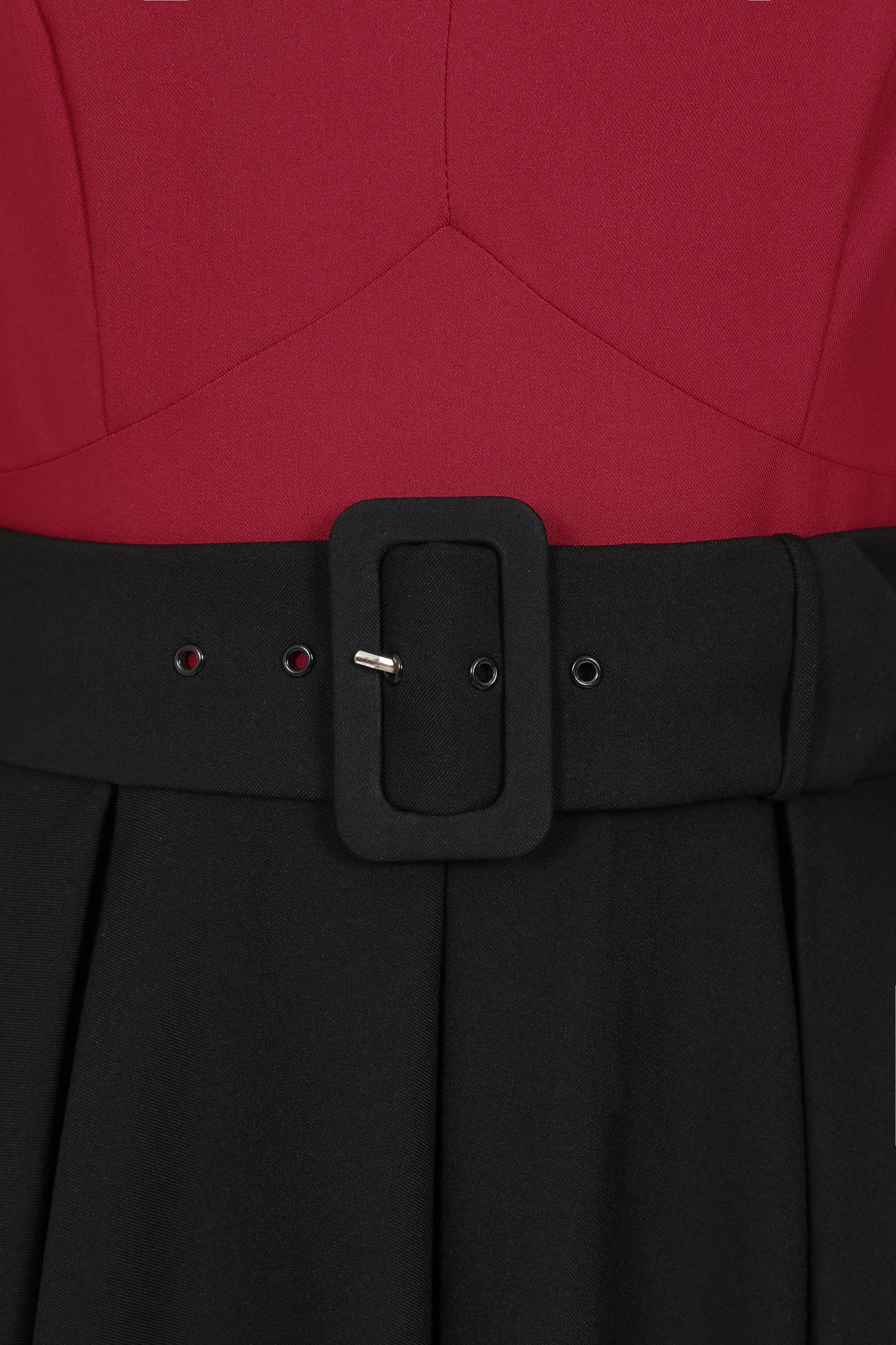 Glamour Bunny Business Babe - Dianne swing jurk in rood en zwart 3