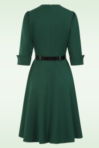 Glamour Bunny Business Babe - Miller A-lijn jurk in donkergroen 4