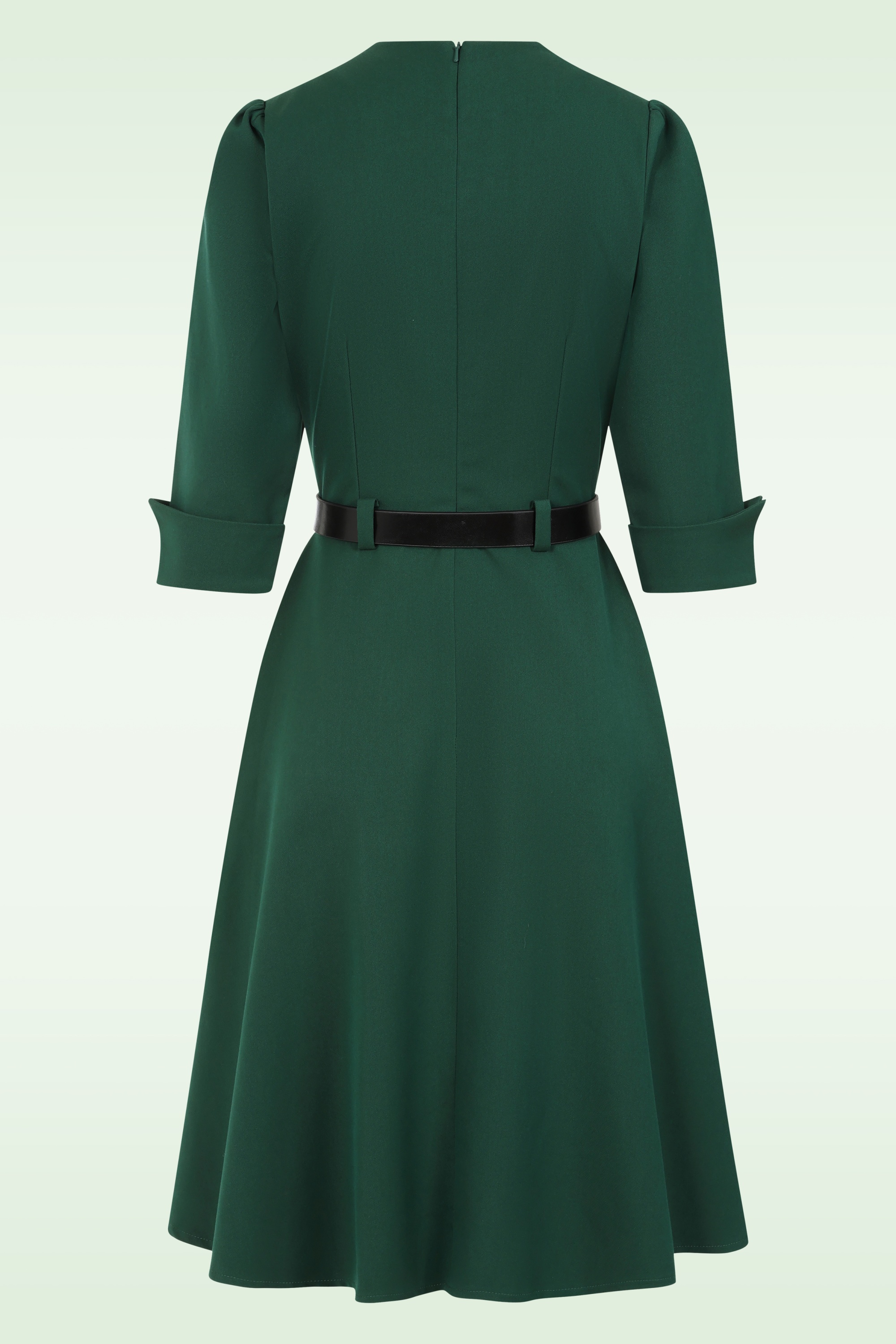 Glamour Bunny Business Babe - Miller A-lijn jurk in donkergroen 4