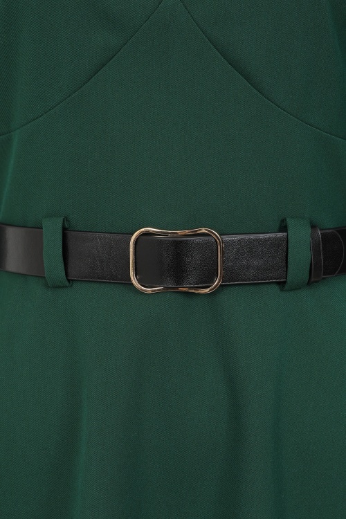 Glamour Bunny Business Babe - Miller A-lijn jurk in donkergroen 3