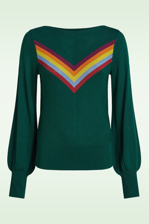 King Louie - Audrey Bell Azzy top in botanisch groen 2