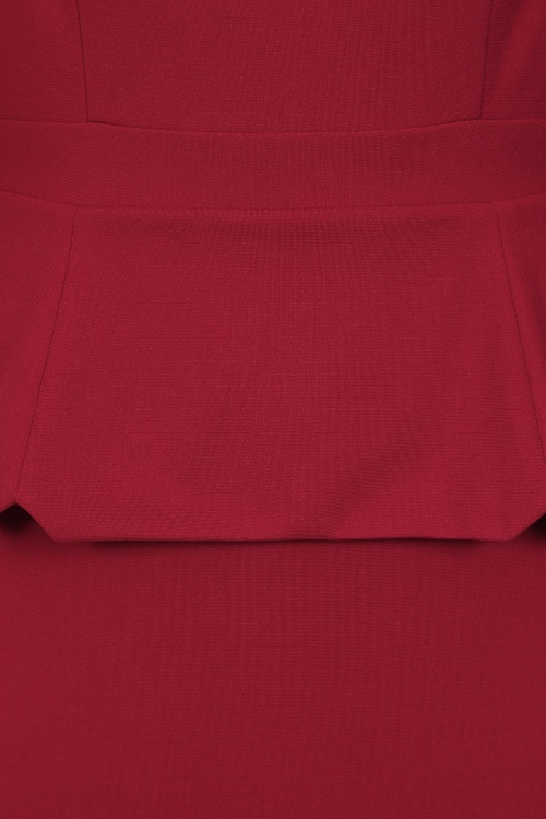 Glamour Bunny Business Babe - Donna Shift Travel jurk in bordeauxrood 3