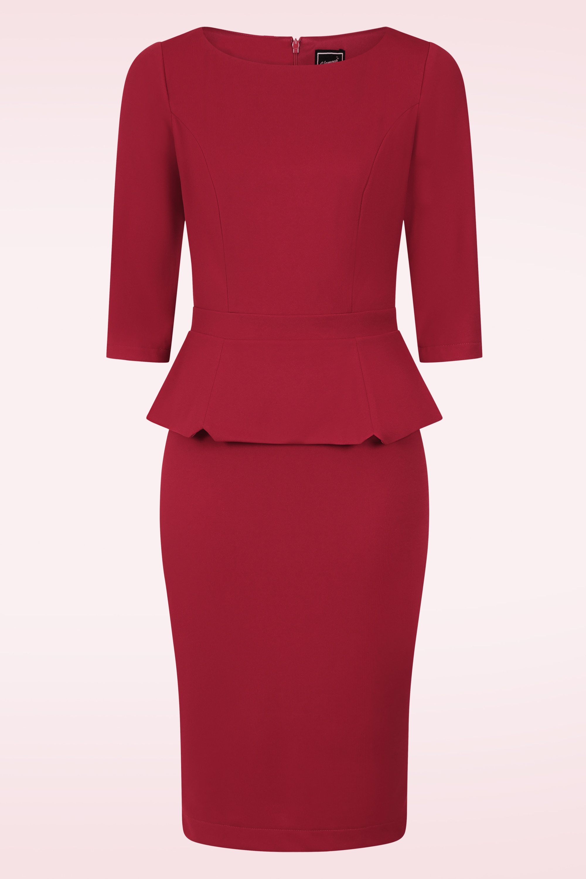 Glamour Bunny Business Babe - Donna Shift Travel jurk in bordeauxrood 2