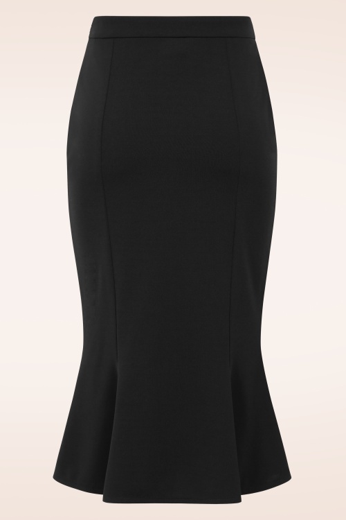 Glamour Bunny Business Babe - Starlet Travel Fishtail rok in zwart 2