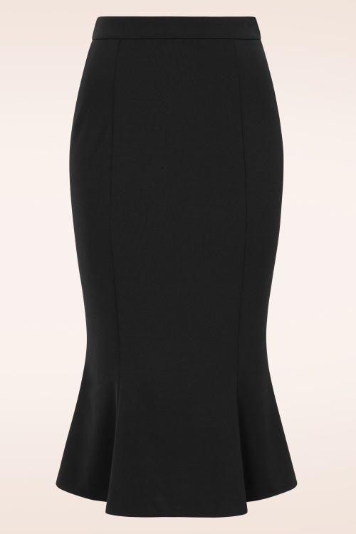 Glamour Bunny Business Babe - Starlet Travel Fishtail rok in zwart 4