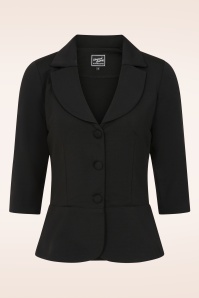 Glamour Bunny Business Babe - Starlet Travel blazer top in zwart 2