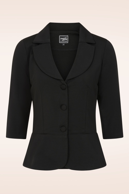 Glamour Bunny Business Babe - Starlet Travel blazer top in zwart 2