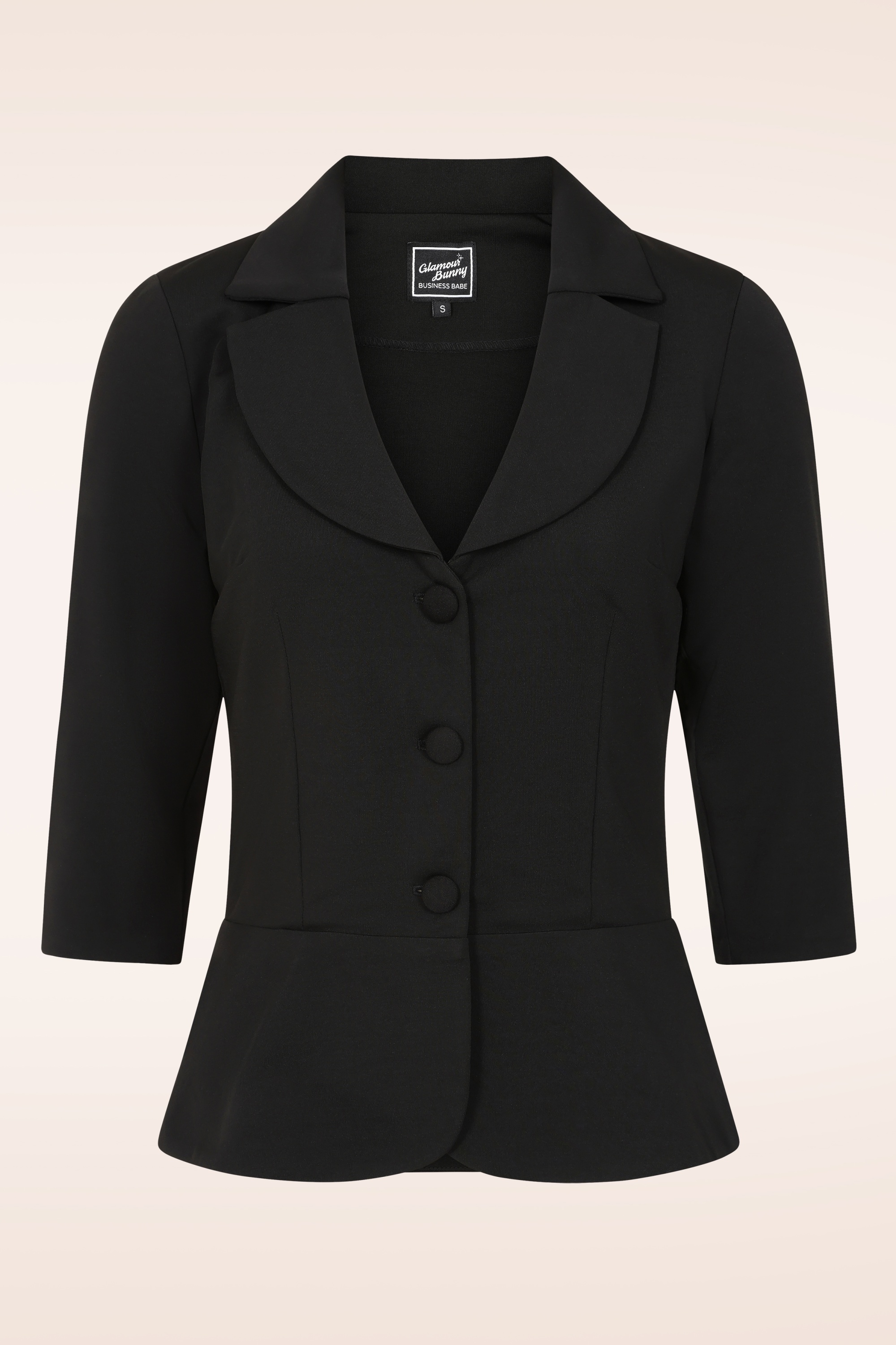 Glamour Bunny Business Babe - Starlet Travel blazer top in zwart 2