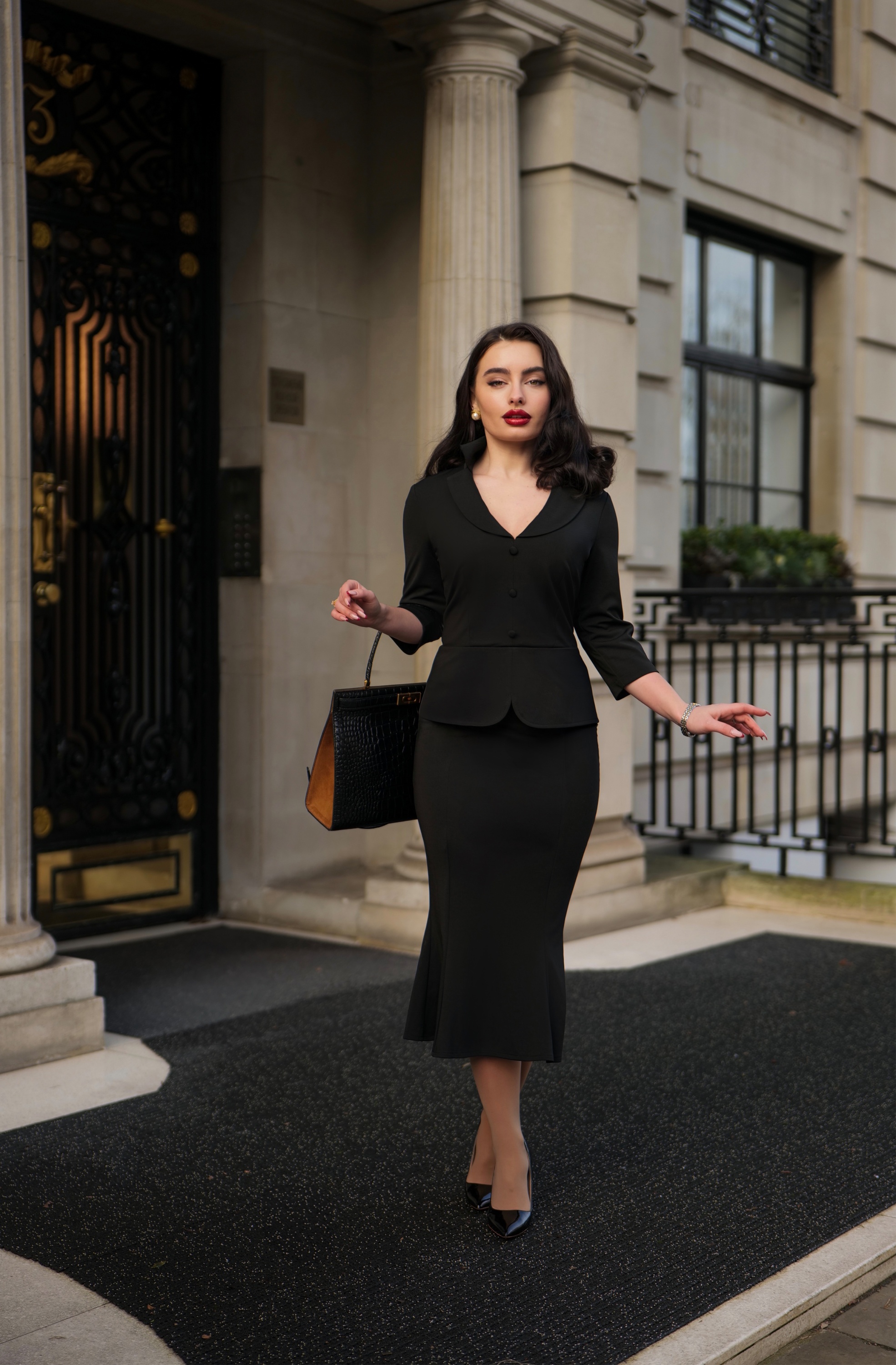 Glamour Bunny Business Babe - Starlet Travel blazer top in zwart 5