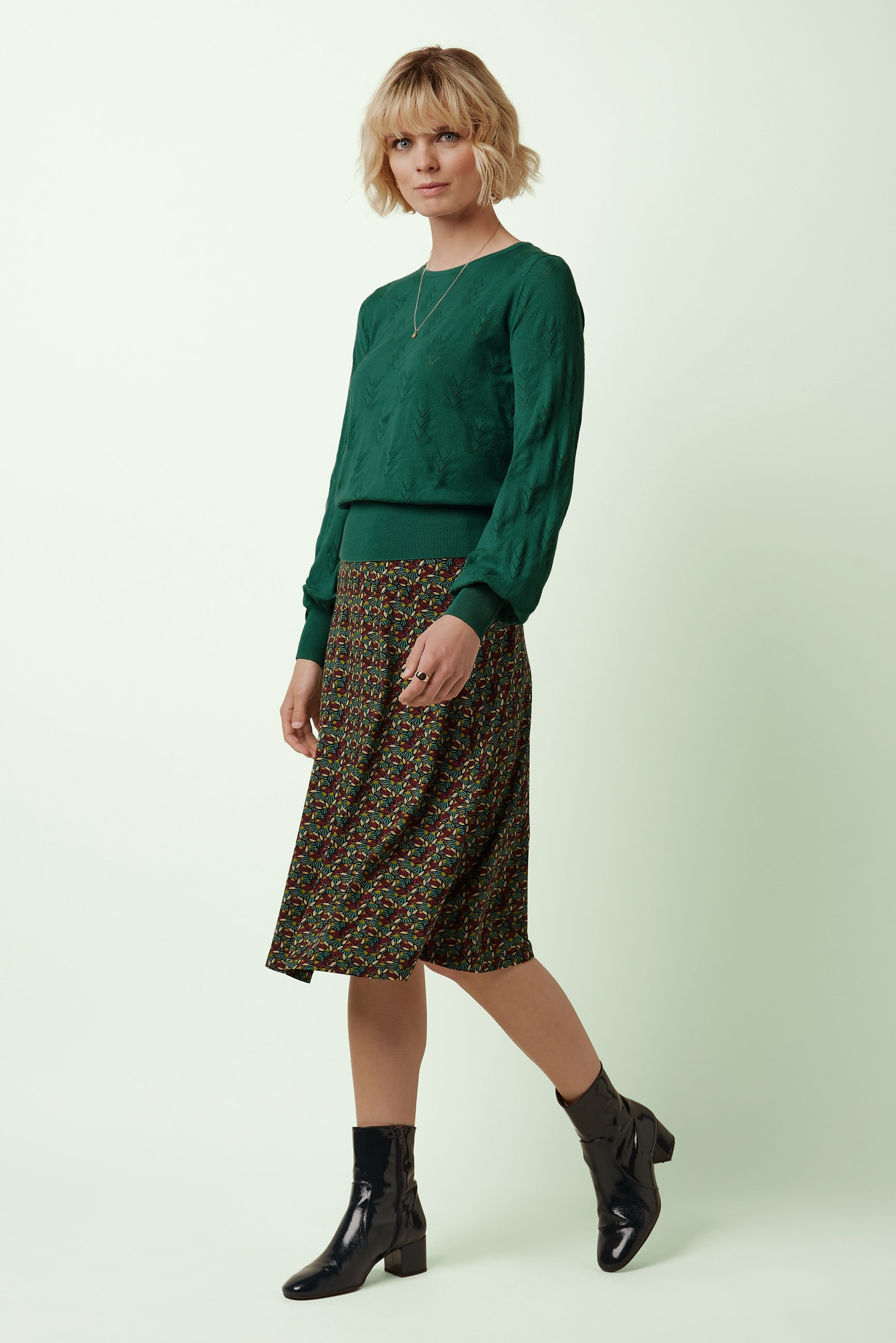 King Louie - Bell club top in botanisch groen 2