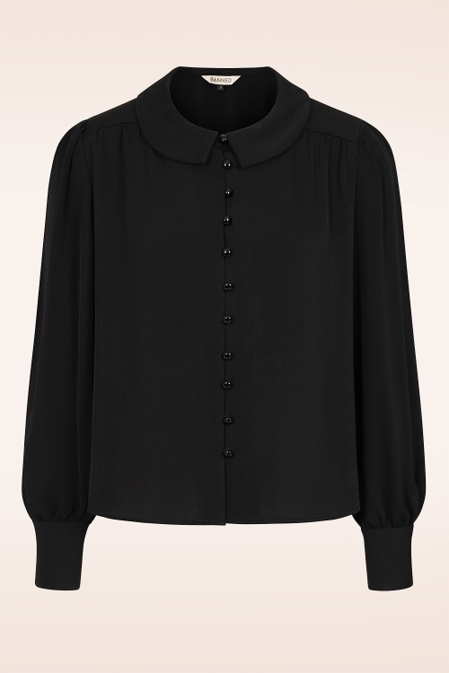 Banned Retro - Bethany blouse in zwart