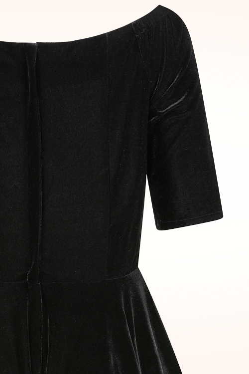 Banned Retro - Velvet Desire swing jurk in zwart 2