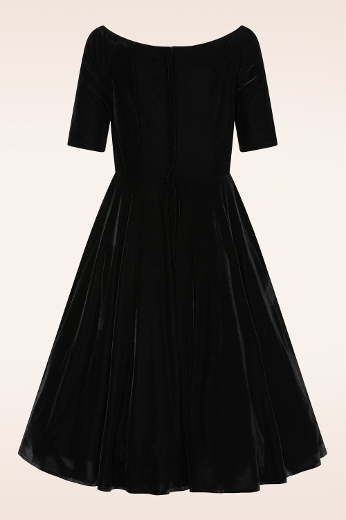 Banned Retro - Velvet Desire swing jurk in zwart 3