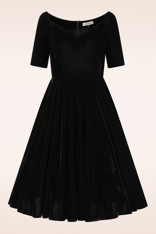 Banned Retro - Velvet Desire swing jurk in zwart