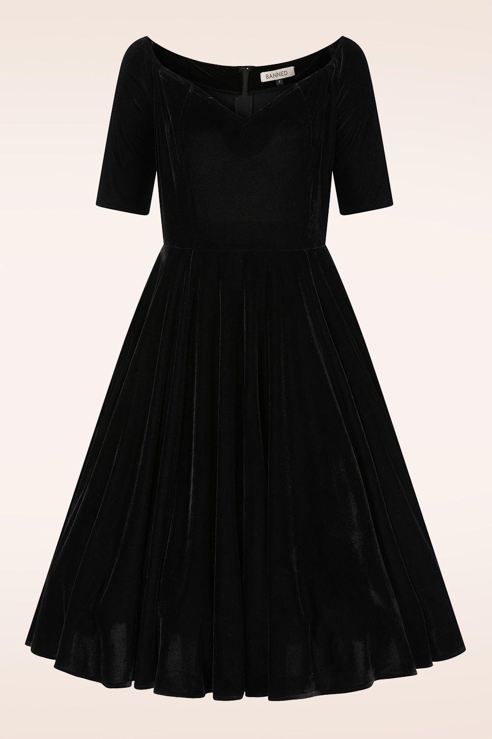 Banned Retro - Velvet Desire swing jurk in zwart