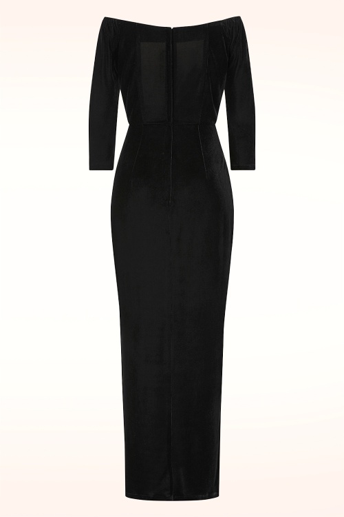 Banned Retro - Velvet Desire maxi jurk in zwart 4