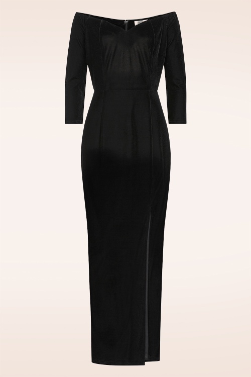 Banned Retro - Velvet Desire maxi jurk in zwart