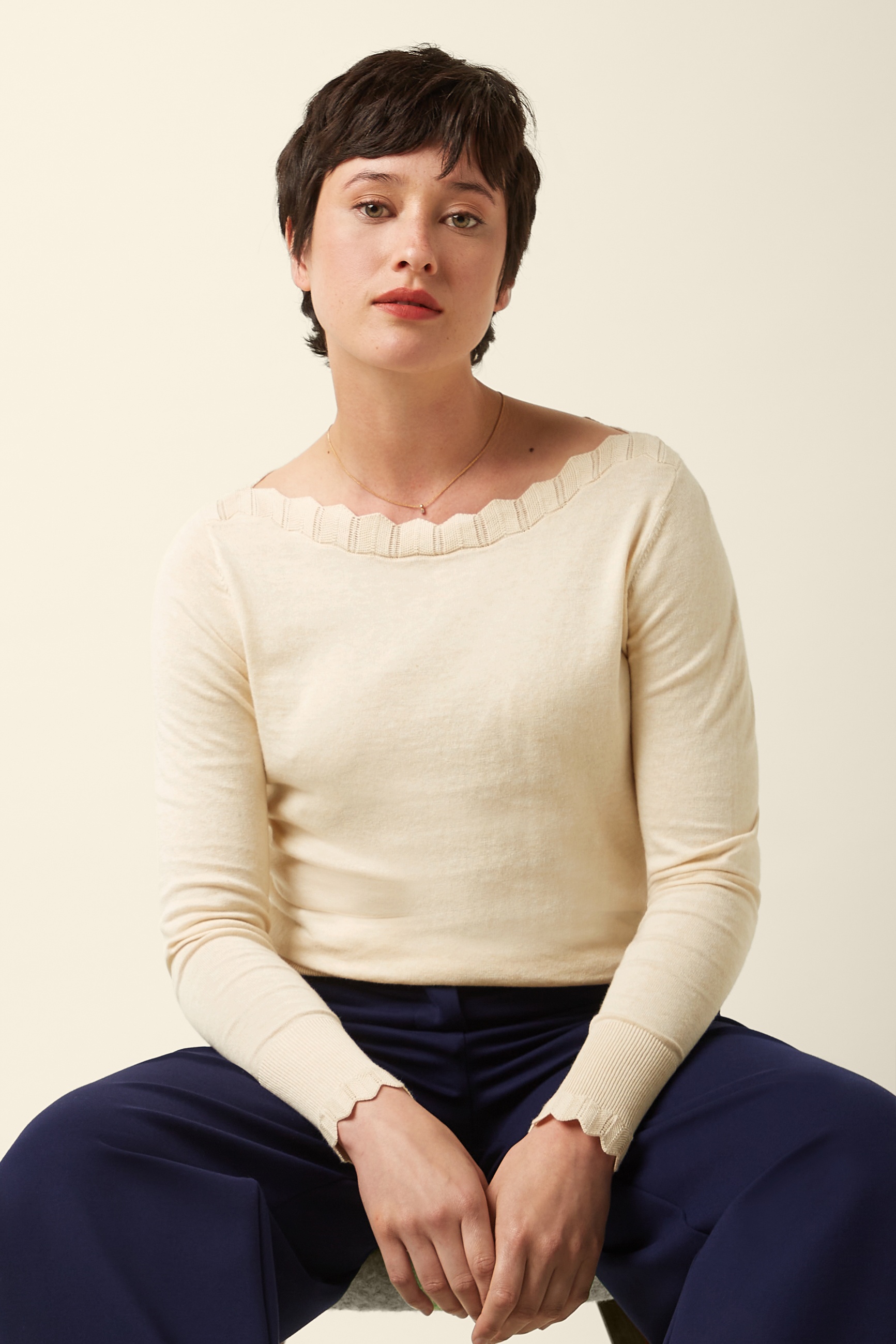 King Louie - Audrey Cocoon top in crème