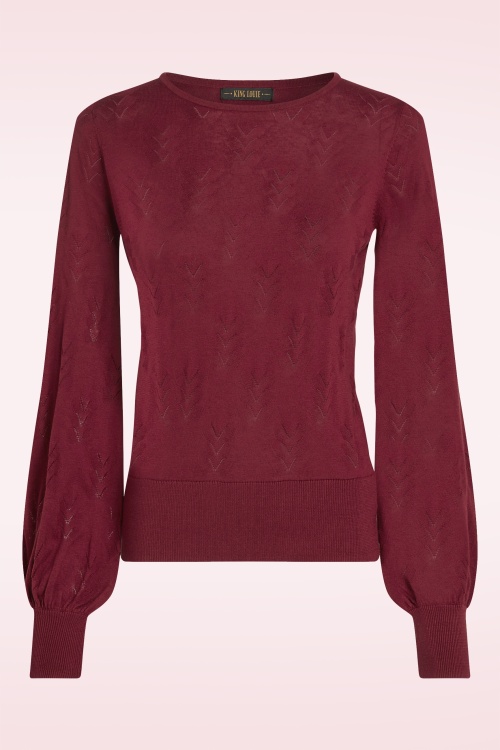 King Louie - Bell club top in cabernet rood 2