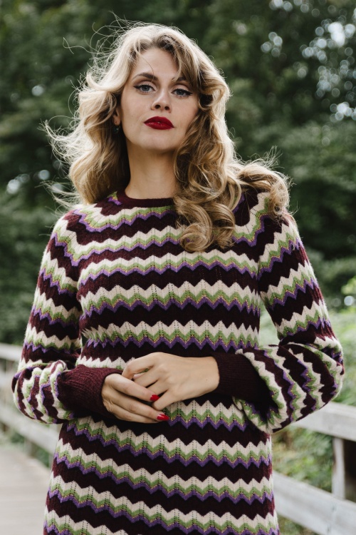 King Louie - Bente Gladys gebreide jurk in porto rood 4