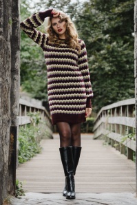 King Louie - Bente Gladys gebreide jurk in porto rood