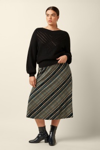King Louie - Juno Chime midi rok in zwart en multi 2