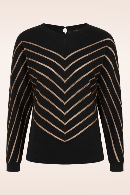 King Louie - Joy Plume top in zwart 2