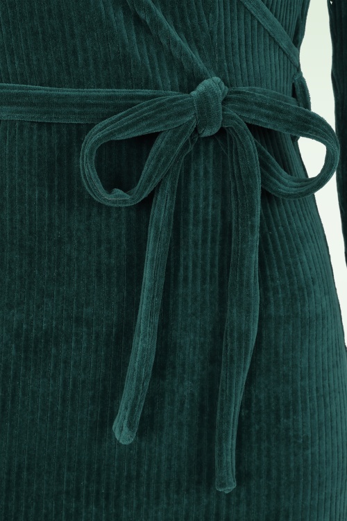 King Louie - Anja Rina rib jurk in libel groen 4