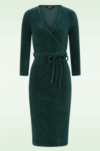 King Louie - Anja Rina rib jurk in libel groen 2