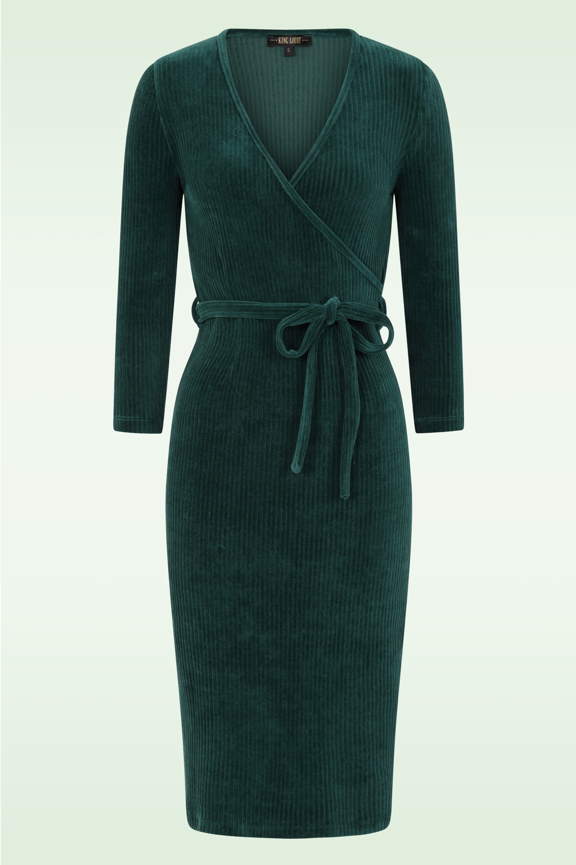 King Louie - Anja Rina rib jurk in libel groen 2