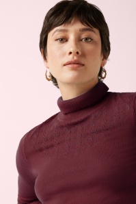 King Louie - Rollneck Club top in cabernet rood 