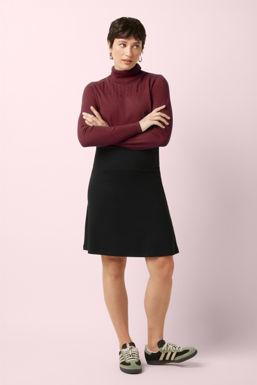 King Louie - Rollneck Club top in cabernet rood  3