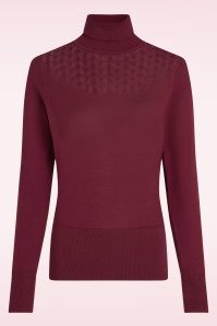 King Louie - Rollneck Club top in cabernet rood  2