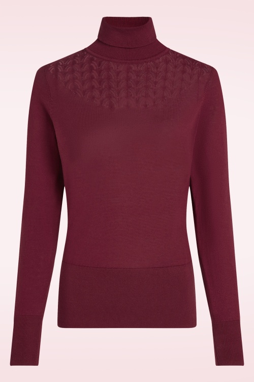 King Louie - Rollneck Club top in cabernet rood  2