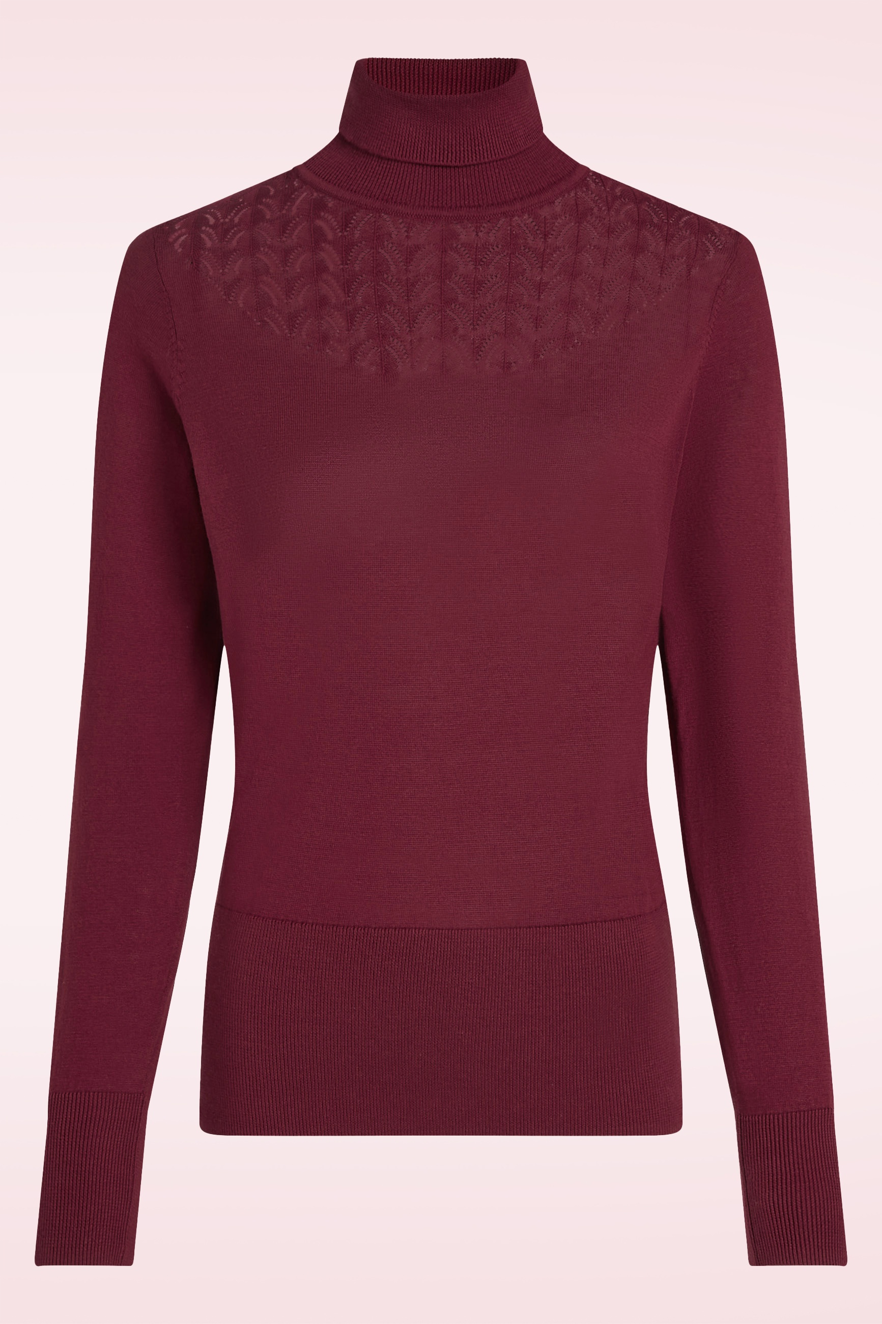 King Louie - Rollneck Club top in cabernet rood  2