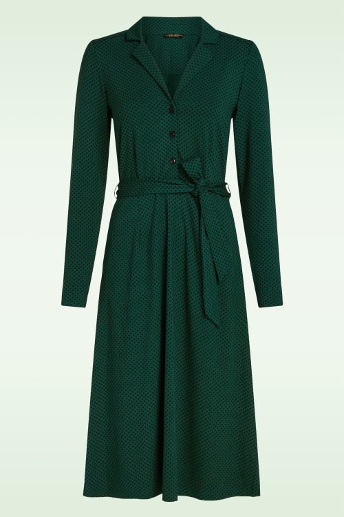 King Louie - Lola Piper jurk in botanisch groen 2