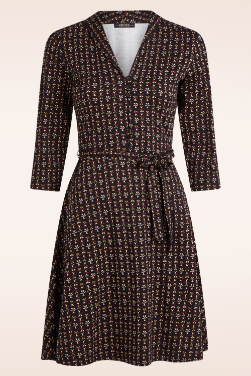 King Louie - Emmy Jangle jurk in zwart en multi