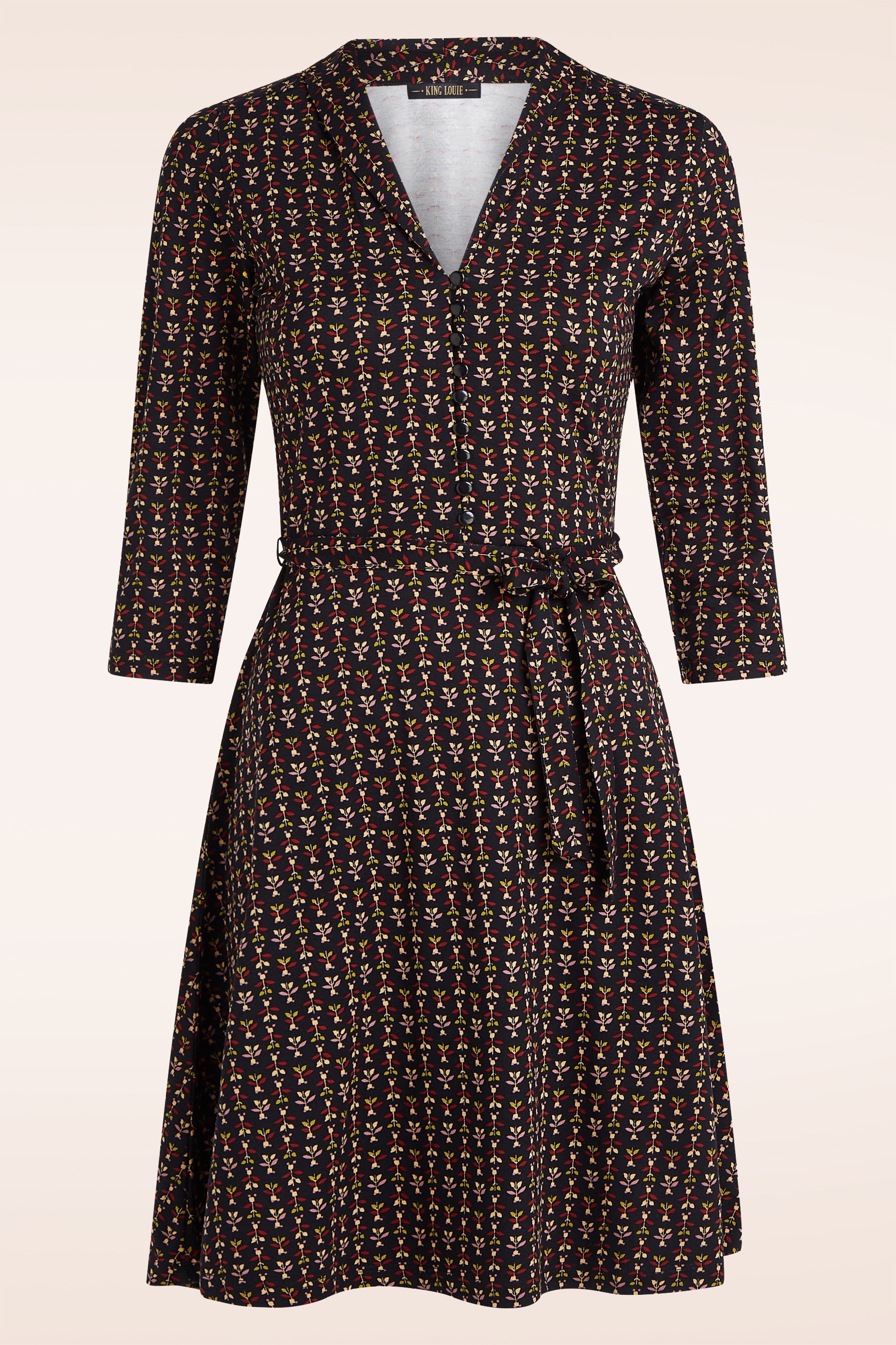 King Louie - Emmy Jangle jurk in zwart en multi