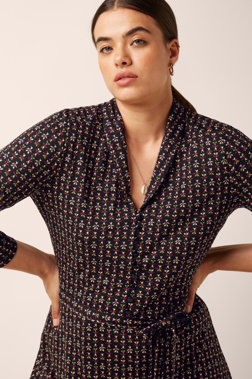 King Louie - Emmy Jangle jurk in zwart en multi 2