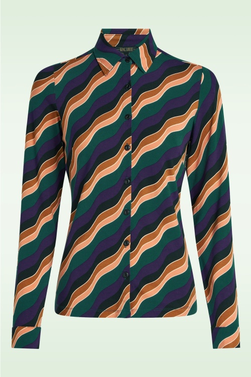 King Louie - Blouse Razzle in libel groen 2