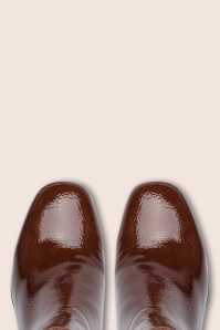 Tamaris - Paloma lak enkellaarsjes in cognacbruin 2