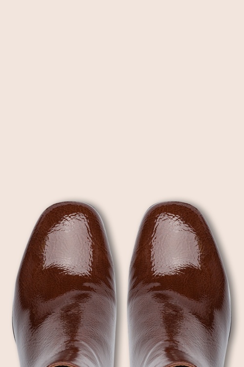 Tamaris - Paloma lak enkellaarsjes in cognacbruin 2