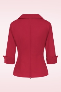 Glamour Bunny Business Babe - Dianne Travel blouse in wijnrood 4