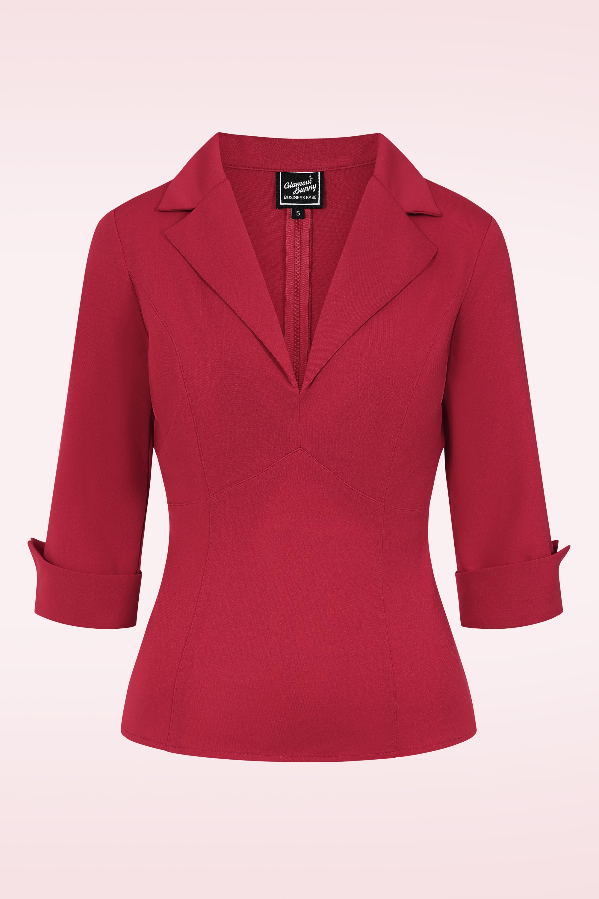 Glamour Bunny Business Babe - Dianne Travel blouse in wijnrood 2